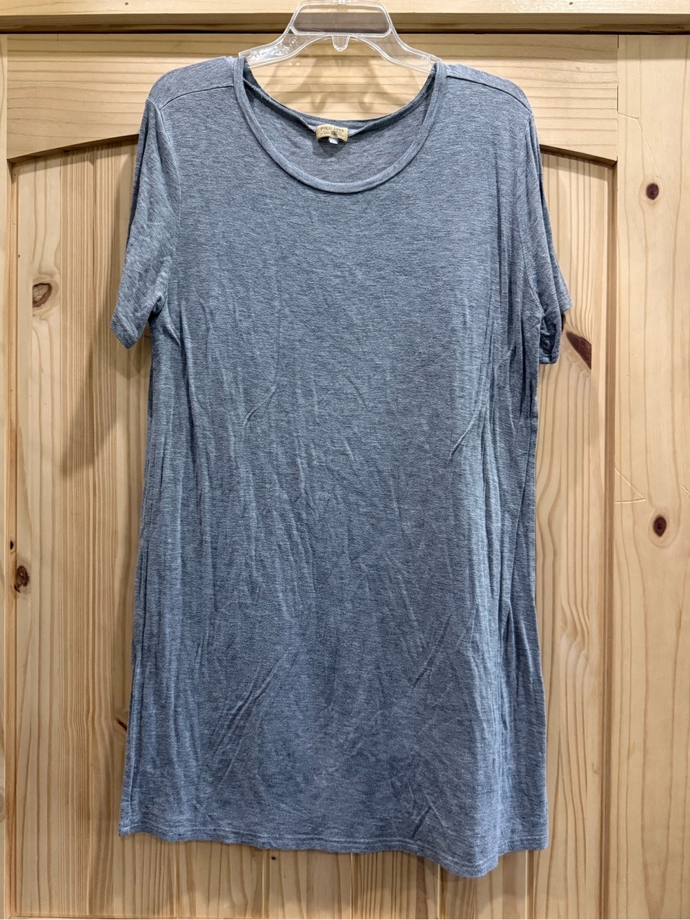 Piko Classic Women's Crew‎ Neck Tee Dress in Gray